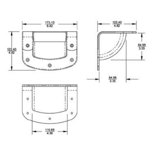 poignee_encastrable_angle_enceinte_dimensions_34053 dimensions grande poignée enceinte